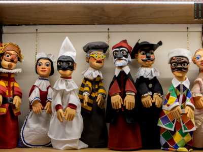 ..., Arlecchino, il Dottor Balanzone e Pulcinella